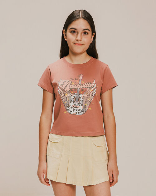 Playera Café Estampada